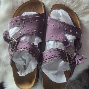 Betula by Birkenstock Crystal embellished purple suede
